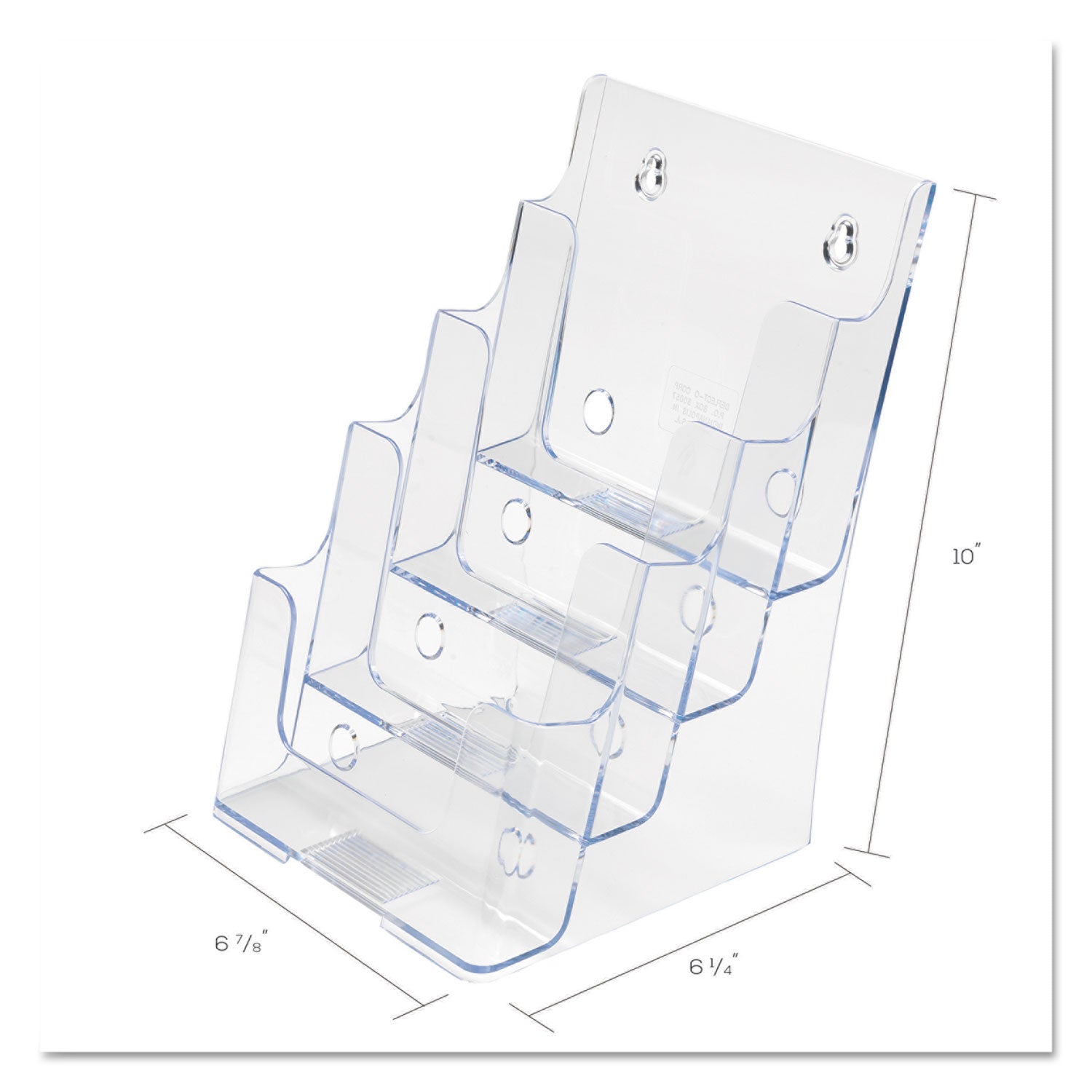 deflecto 4-Compartment DocuHolder, Booklet Size, 6.88w x 6.25d x 10h, Clear