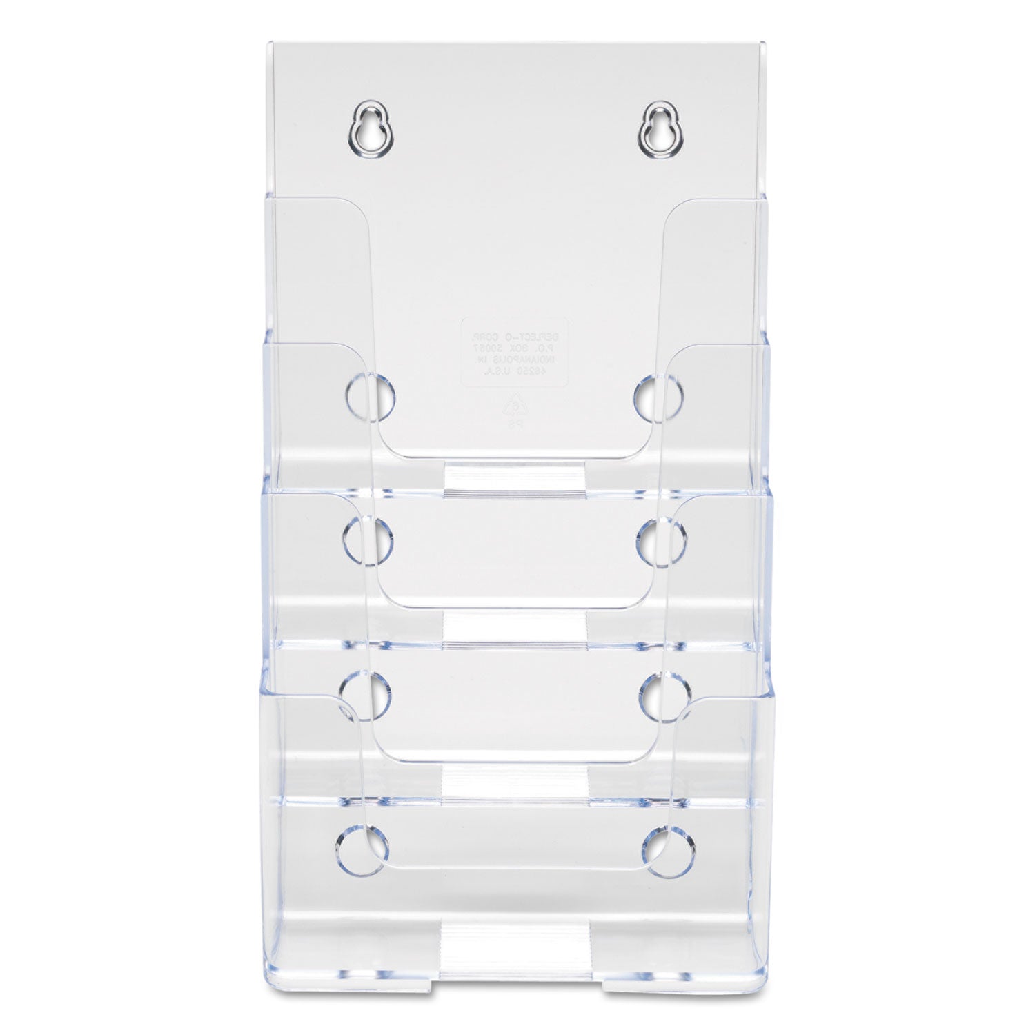 deflecto 4-Compartment DocuHolder, Booklet Size, 6.88w x 6.25d x 10h, Clear
