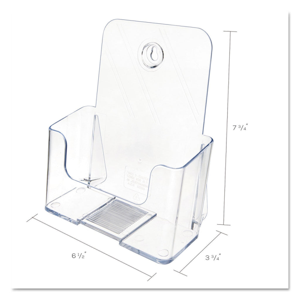 deflecto DocuHolder for Countertop/Wall-Mount, Booklet Size, 6.5w x 3.75d x 7.75h, Clear
