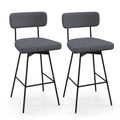 25 Inch Counter Height Upholstered Swivel Bar Stool Set of 2-Gray