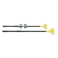 Boardwalk Two-Piece Metal Handle with Plastic Quick Change Head, 62" Handle, Black/Yellow