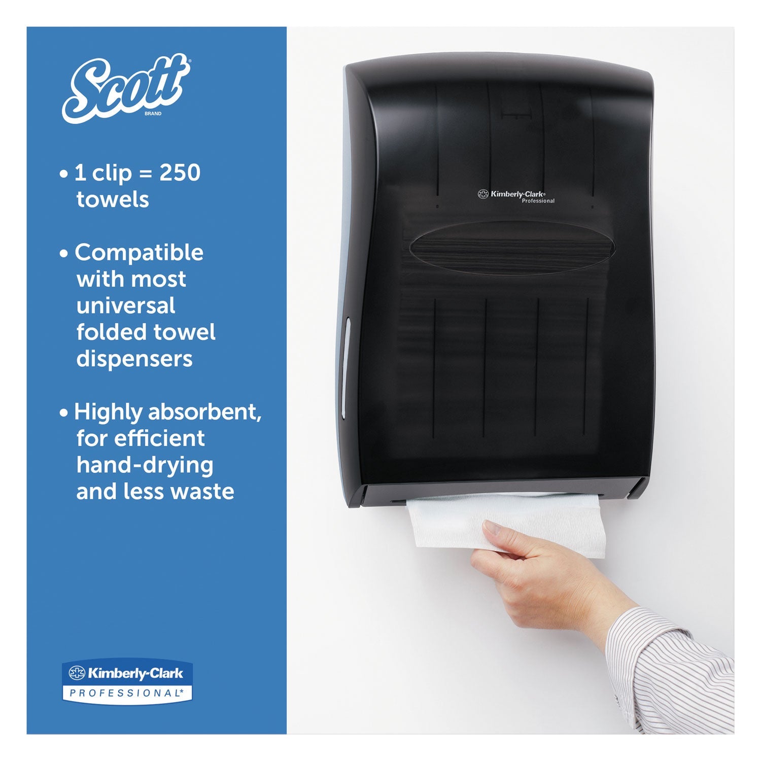 Scott Essential Multi-Fold Towels, Absorbency Pockets, 9.2 x 9.4, White, 250/Packs, 16 Pack/Carton