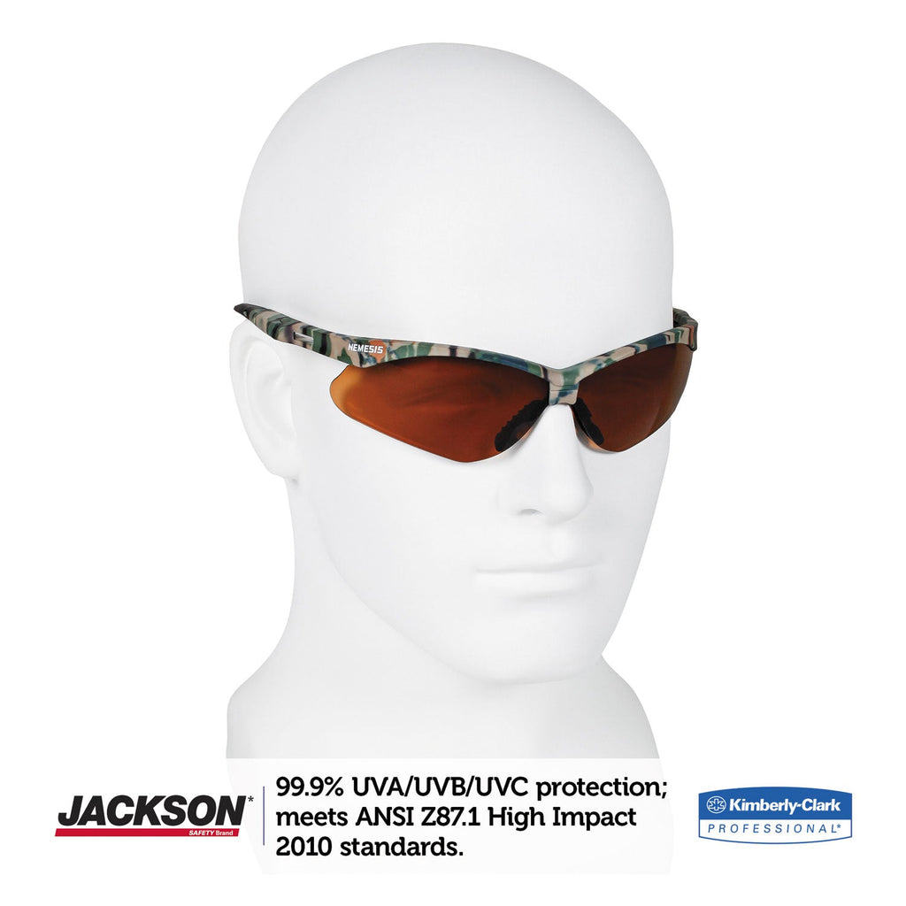 KleenGuard Nemesis Safety Glasses, Camo Frame, Bronze Lens