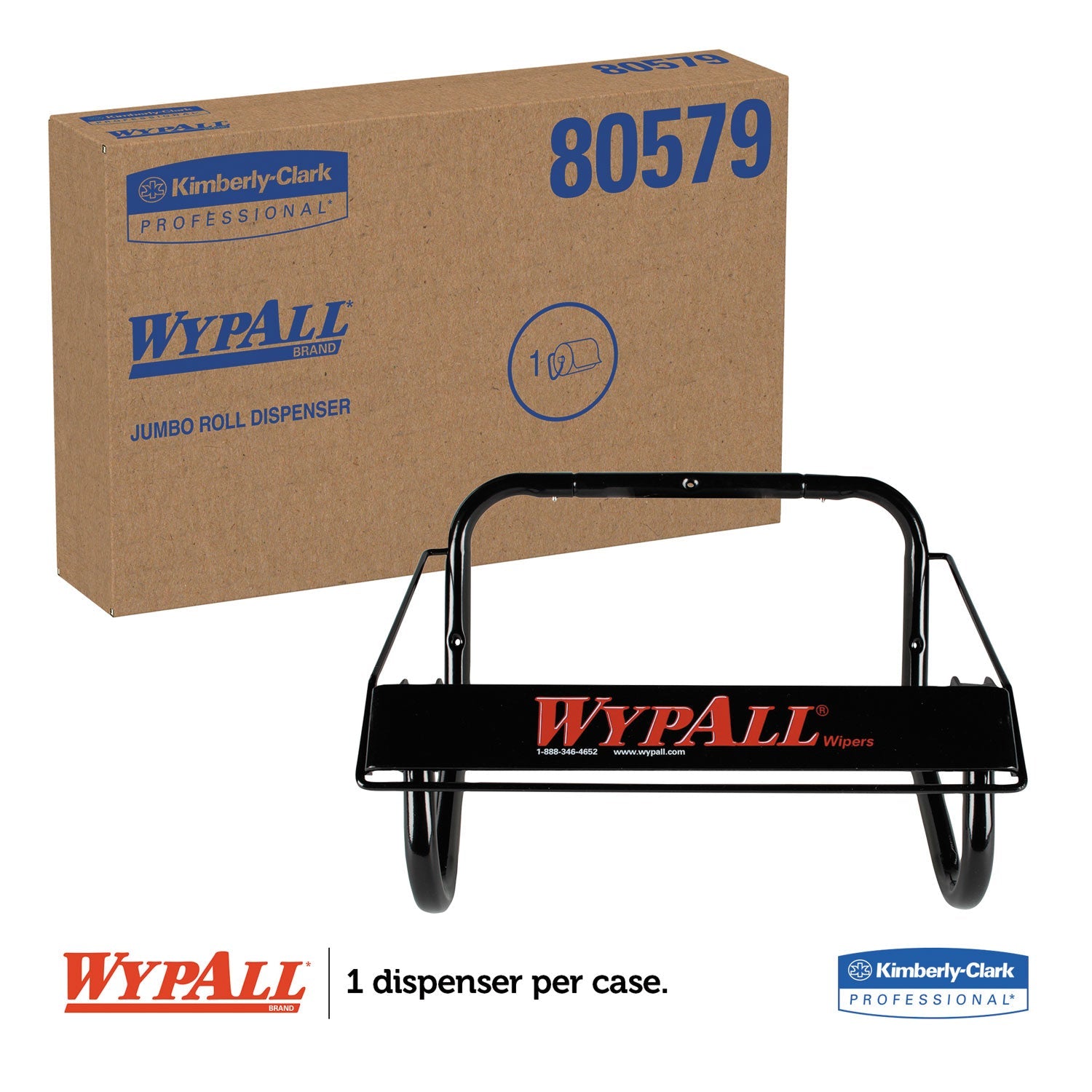 WypAll Jumbo Roll Dispenser, 16.8 x 8.8 x 10.8, Black