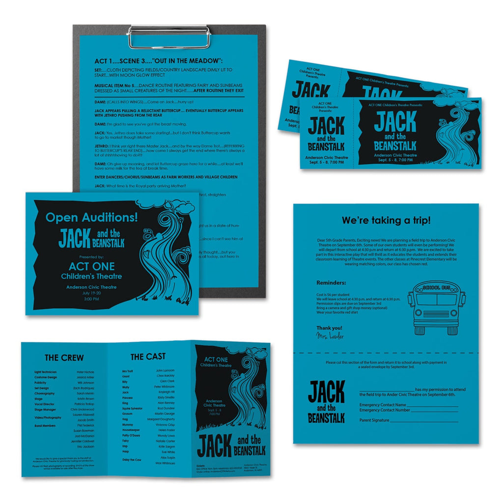 Astrobrights Color Paper, 24 lb Bond Weight, 8.5 x 11, Celestial Blue, 500 Sheets/Ream
