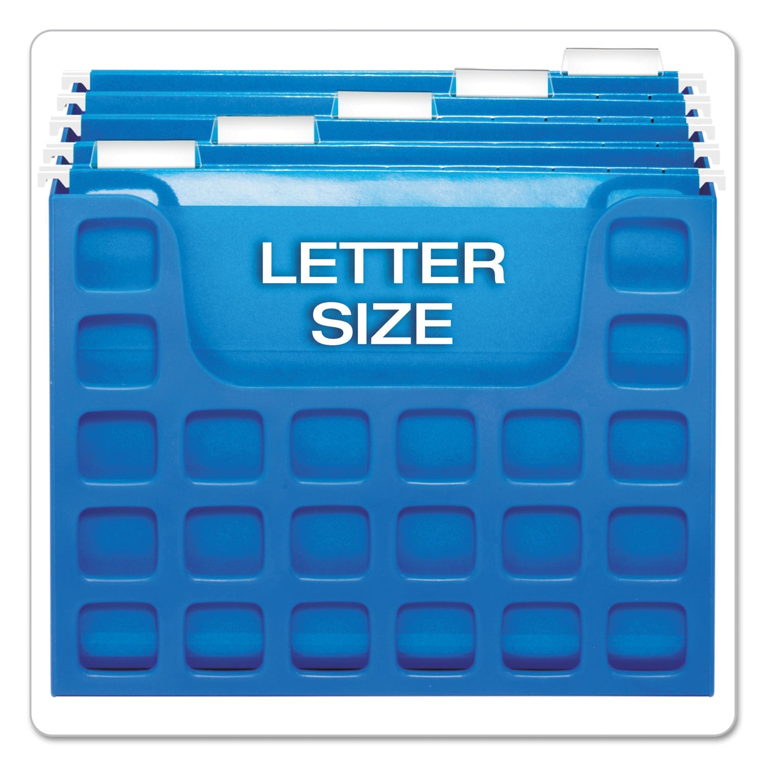 Pendaflex Desktop File With Hanging Folders, Letter Size, 6" Long, Blue