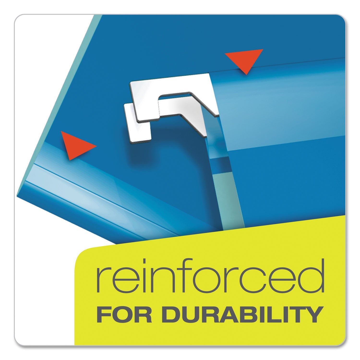 Pendaflex Extra Capacity Reinforced Hanging File Folders with Box Bottom, 2" Capacity, Letter Size, 1/5-Cut Tabs, Blue, 25/Box