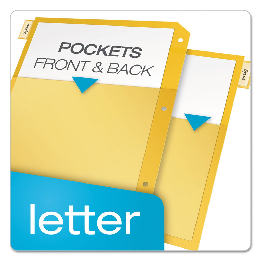 Cardinal Poly Ring Binder Pockets, 8.5 x 11, Letter, Assorted Colors, 5/Pack