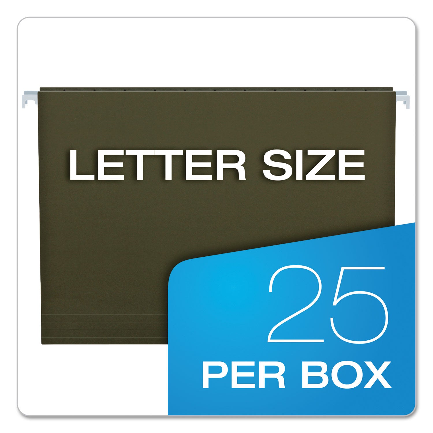 Pendaflex Standard Green Hanging Folders, Letter Size, Straight Tabs, Standard Green, 25/Box
