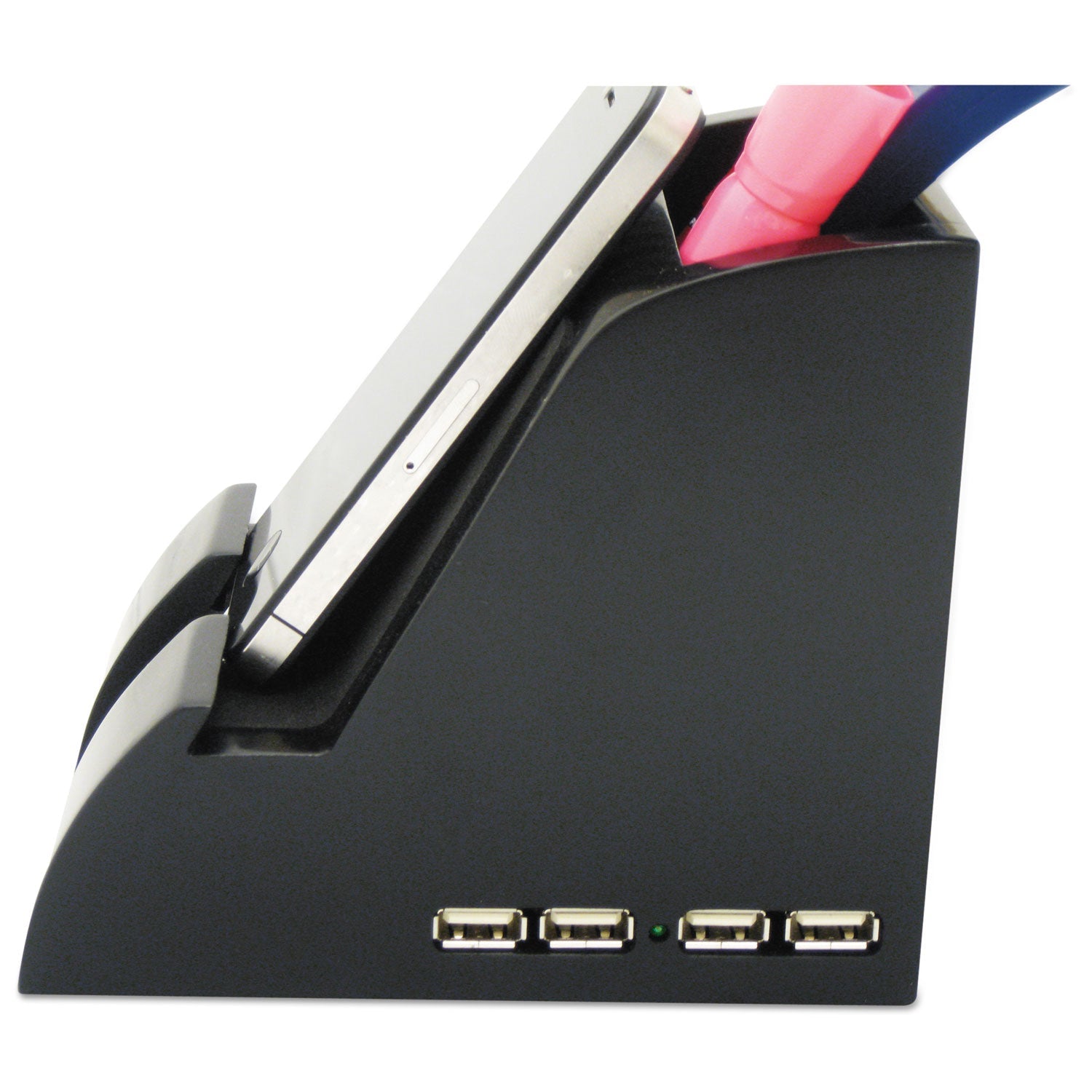 Victor Smart Charge Pencil Cup with USB Charging Hub, Black