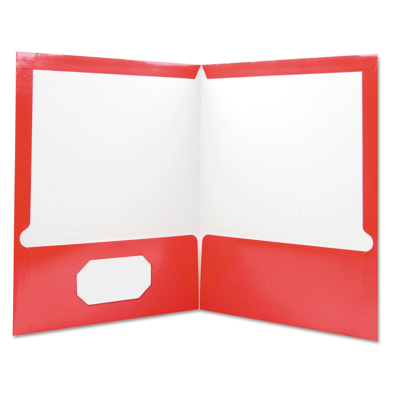 Universal Laminated Two-Pocket Folder, Cardboard Paper, 100-Sheet Capacity, 11 x 8.5, Red, 25/Box