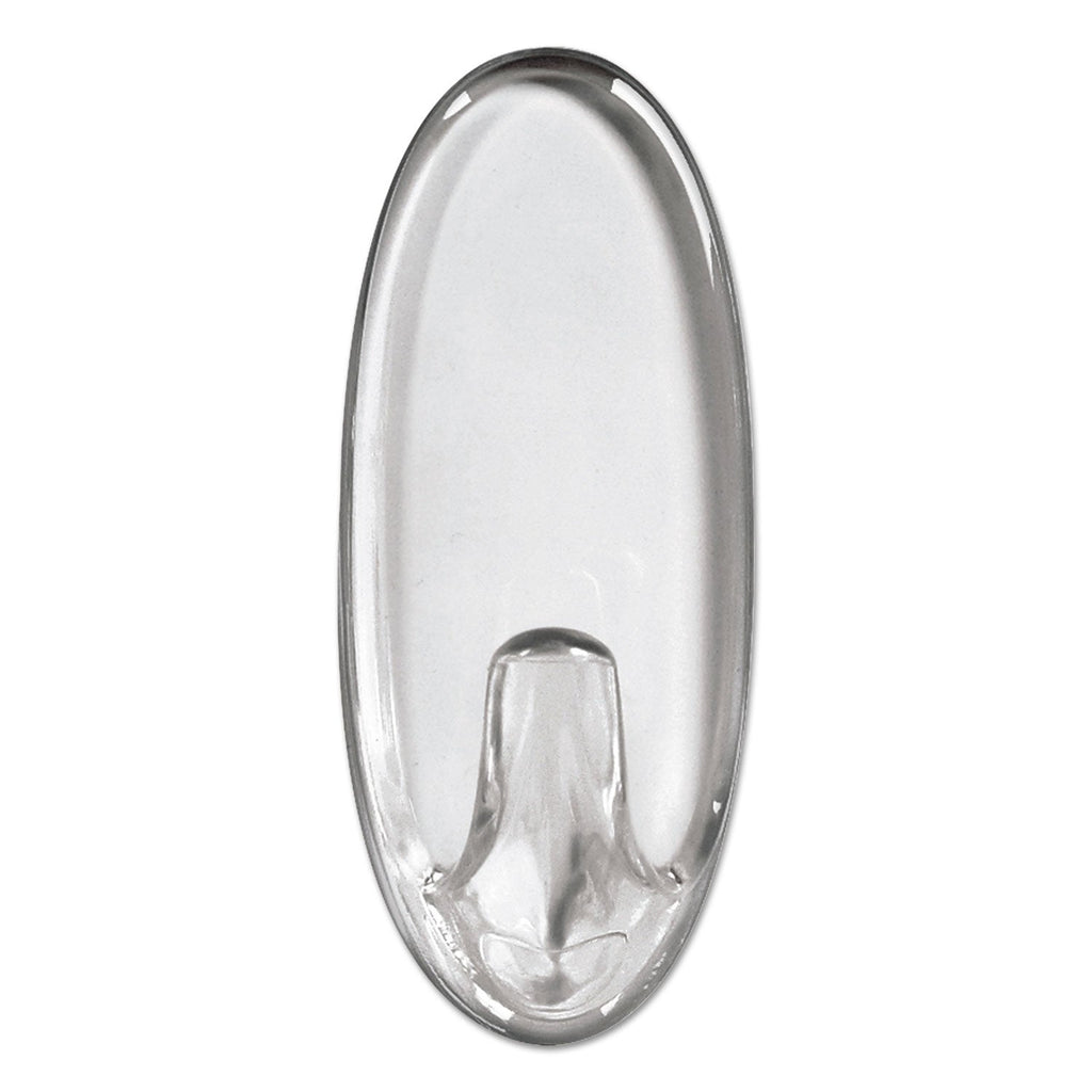 Command Clear Hooks and Strips, Plastic, Small, 2 Hooks and 4 Strips/Pack
