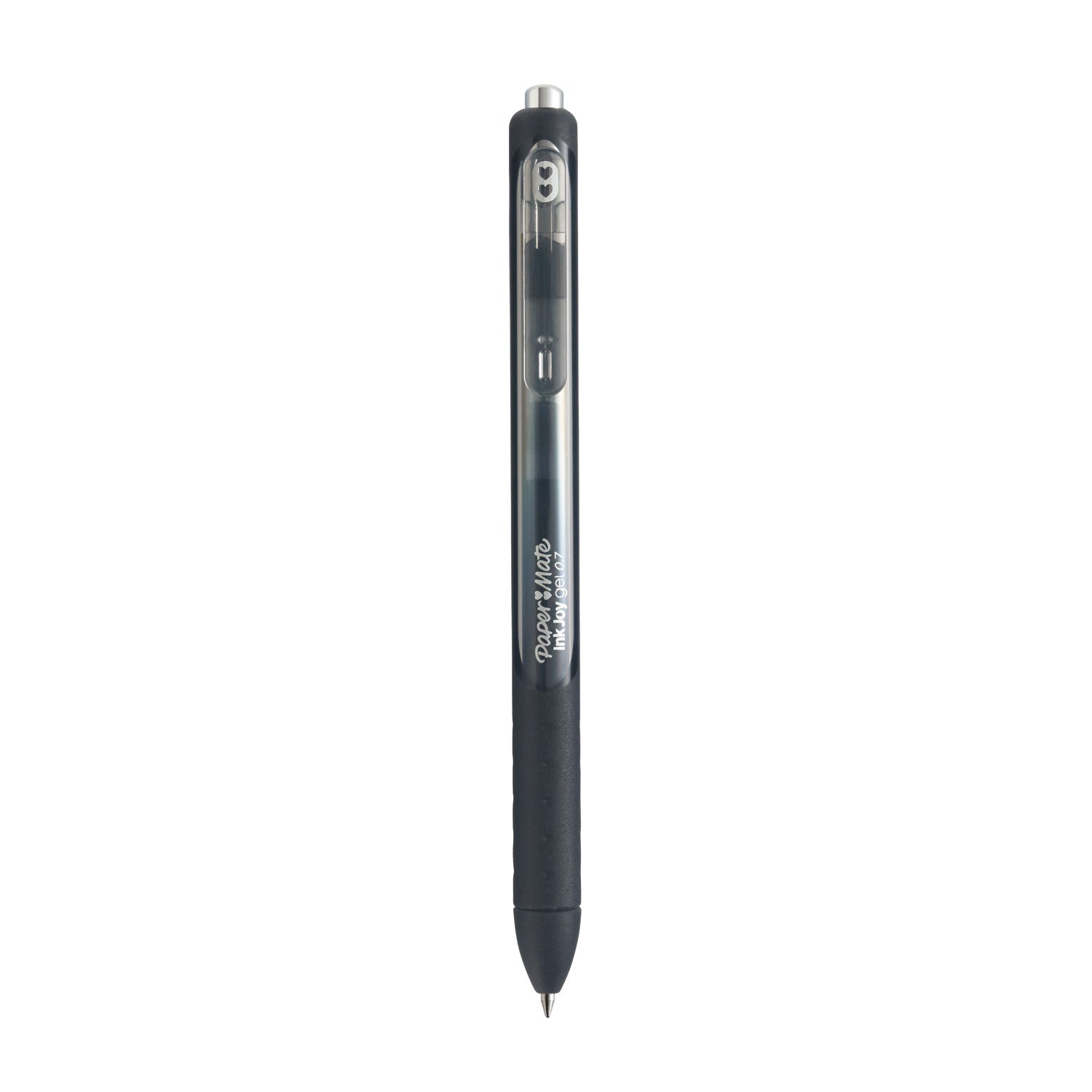 Paper Mate InkJoy Gel Pen, Retractable, Medium 0.7 mm, Black Ink, Black Barrel, Dozen