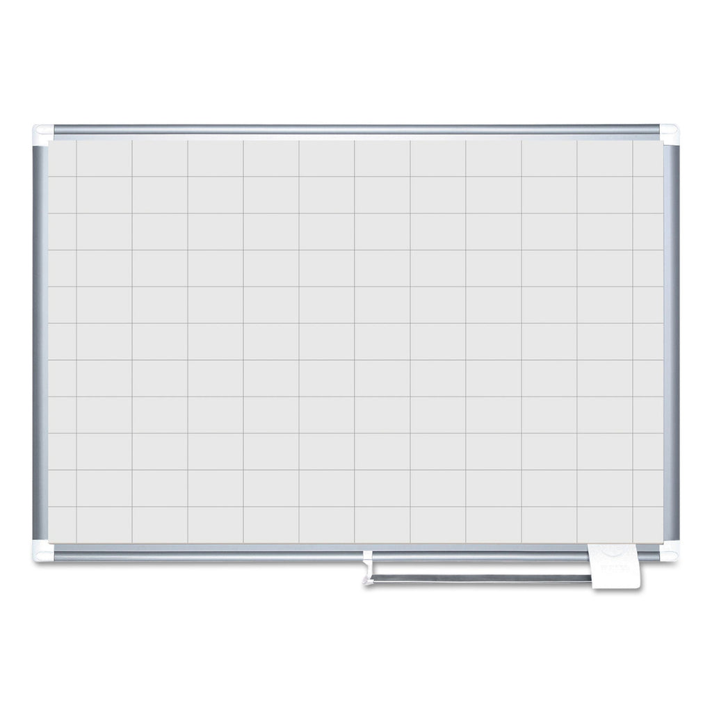 MasterVision Grid Planning Board, 48 x 36, 2 x 3 Grid, White/Silver