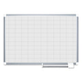 MasterVision Grid Planning Board, 48 x 36, 2 x 3 Grid, White/Silver