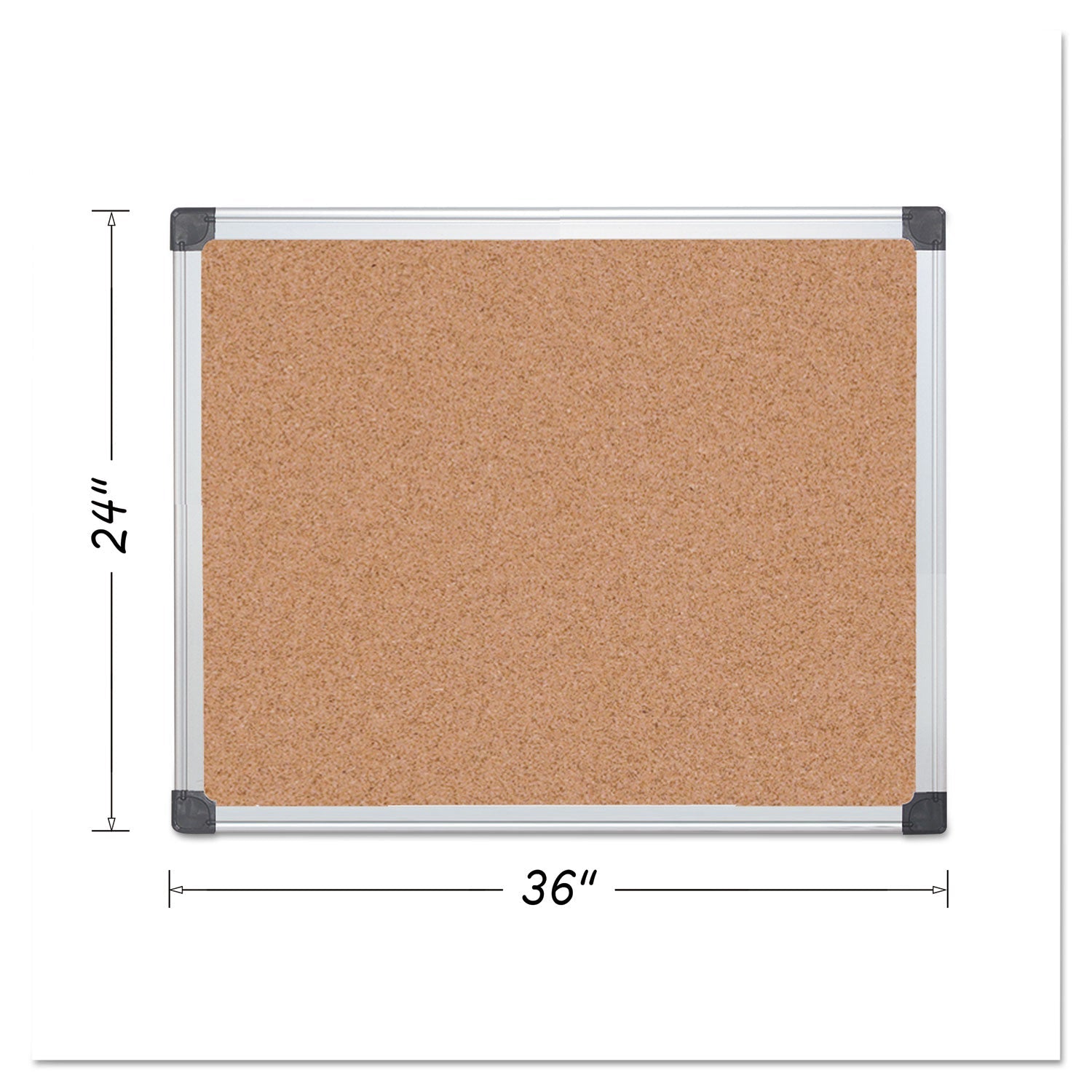 MasterVision Value Cork Bulletin Board with Aluminum Frame, 24 x 36, Natural