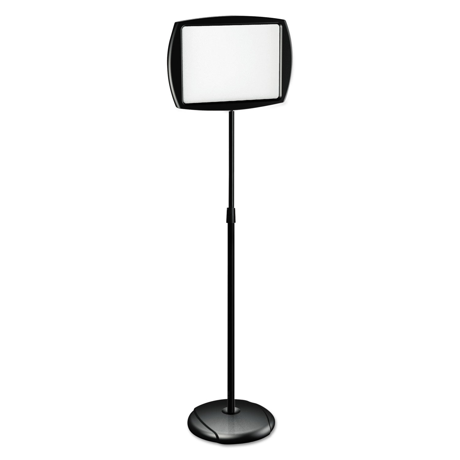 MasterVision Floor Stand Sign Holder, Rectangle, 15x11 sign, 66"H, Black Frame