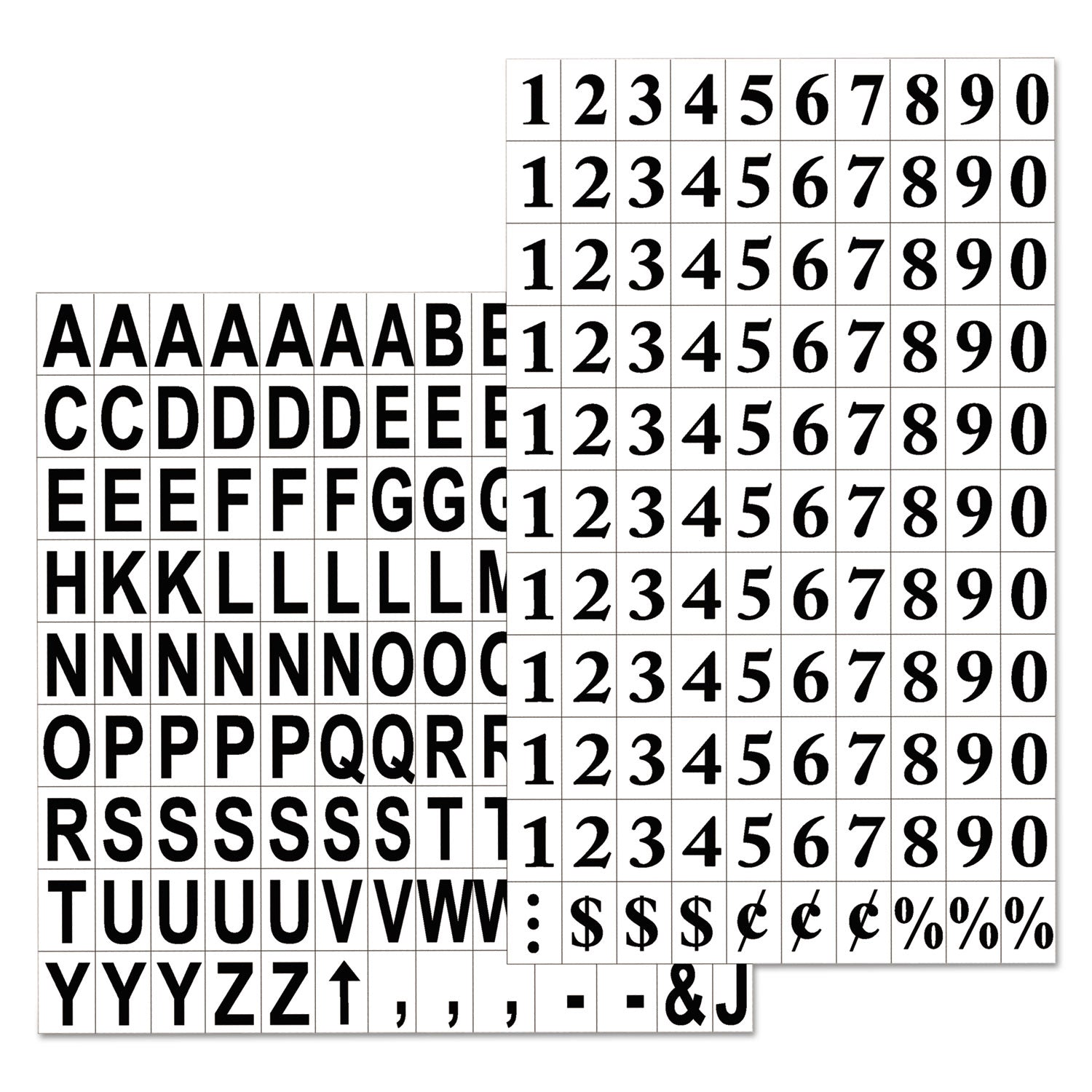 MasterVision Interchangeable Magnetic Board Accessories, Letters, Black, 0,75"h