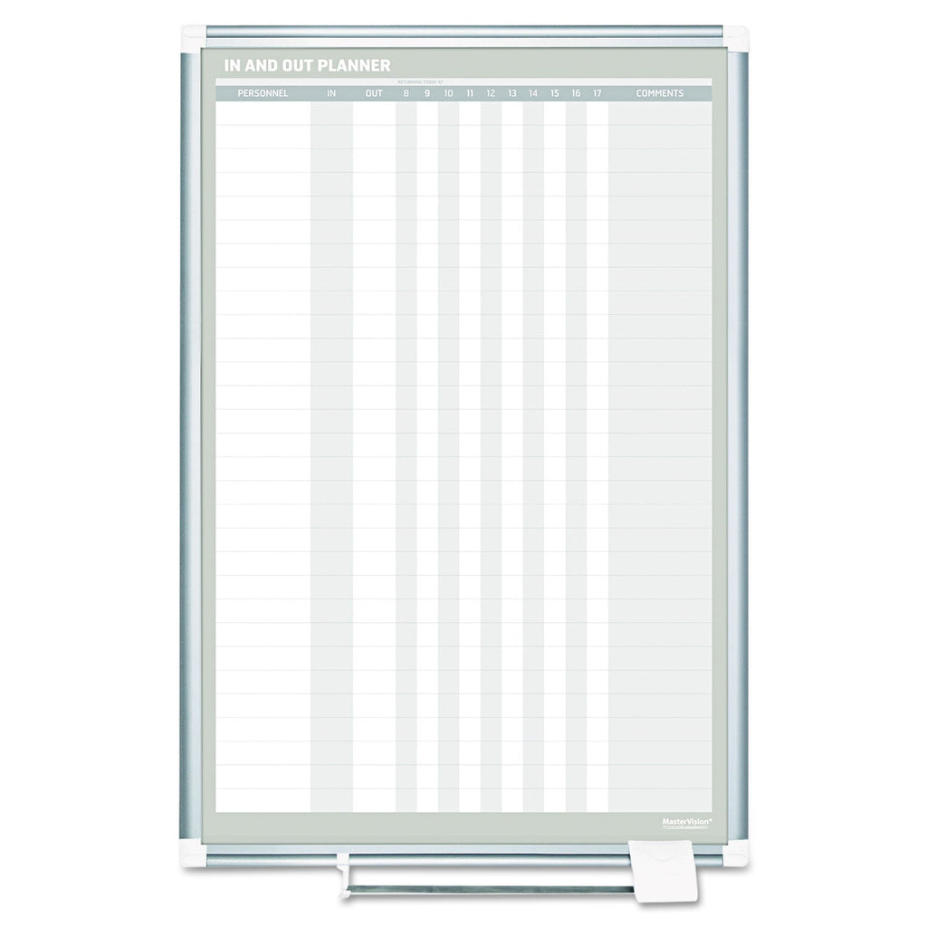 MasterVision In-Out Magnetic Dry Erase Board, 24x36, Silver Frame