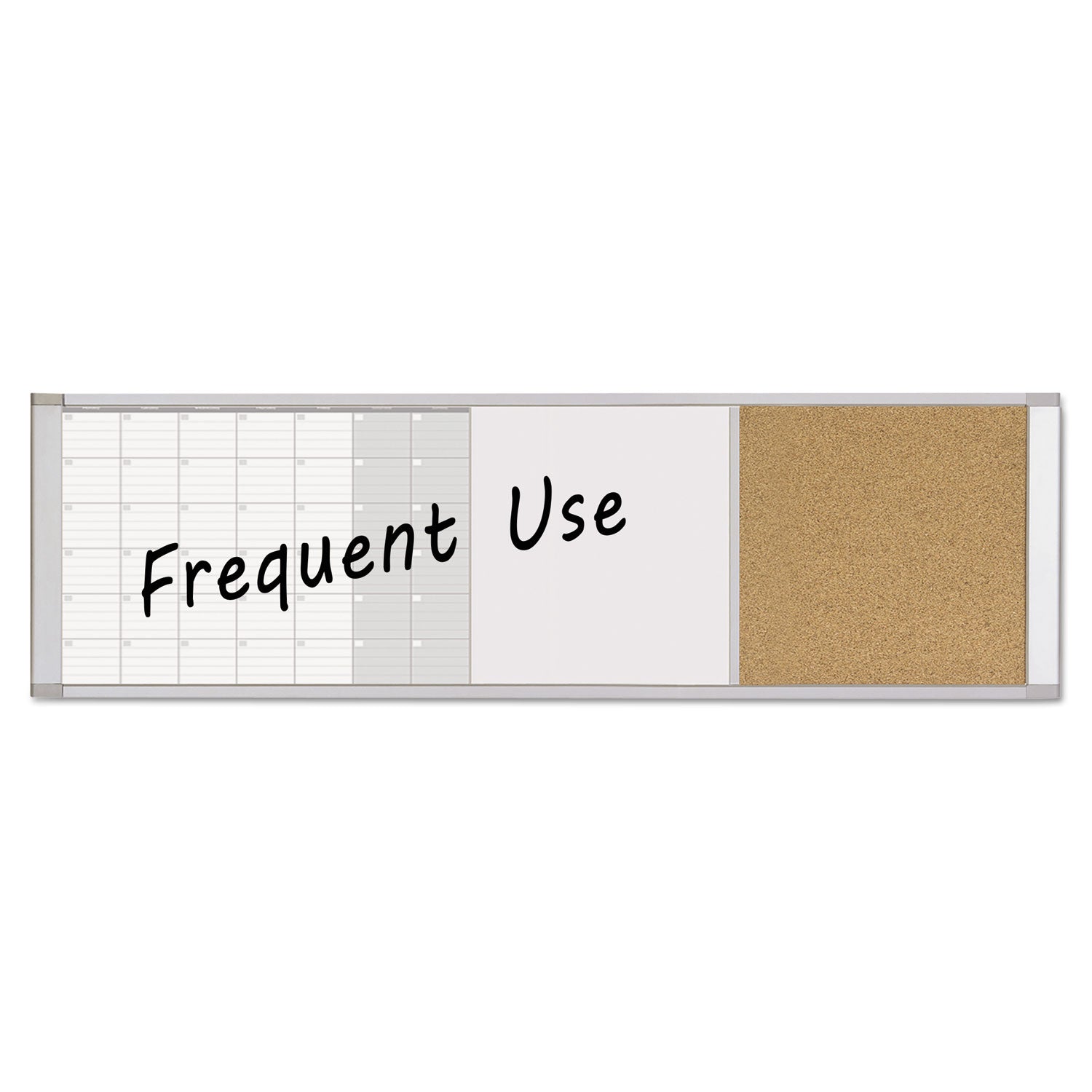 MasterVision Magnetic Calendar Combo Board, 48 x 18, Aluminum Frame