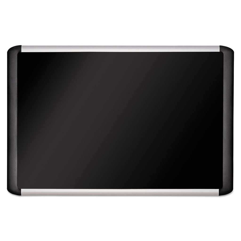 MasterVision Black fabric bulletin board, 36 x 48, Silver/Black