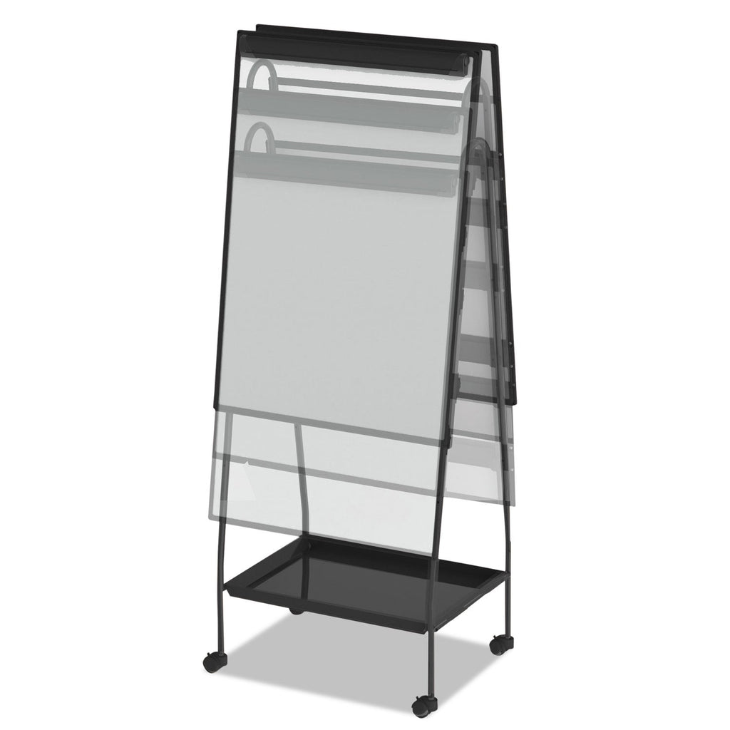 MasterVision Creation Station Magnetic Dry Erase Board, 29 1/2 x 74 7/8, Black Frame