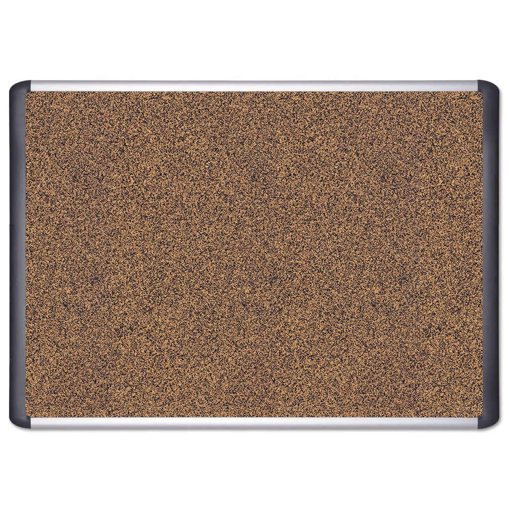 MasterVision Tech Cork Board, 24x36, Silver/Black Frame
