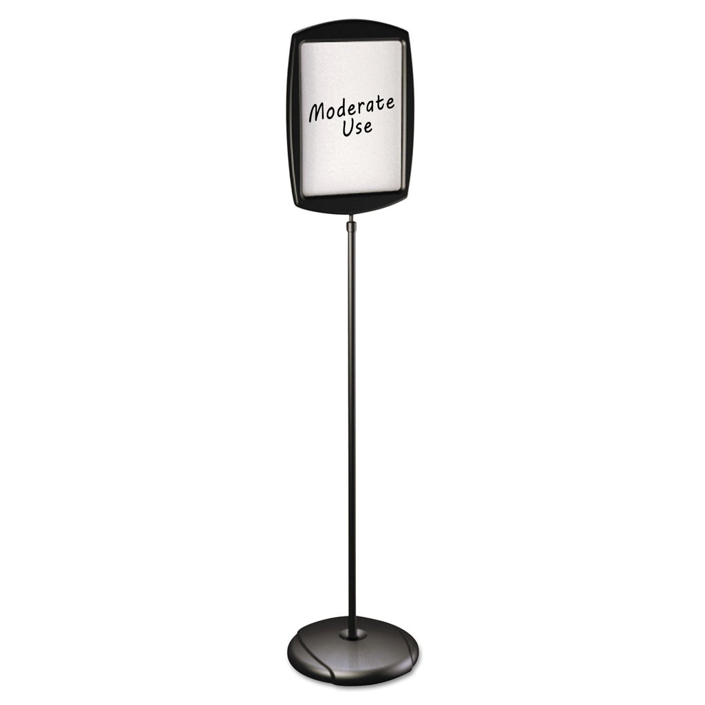 MasterVision Floor Stand Sign Holder, Rectangle, 15x11 sign, 66"H, Black Frame