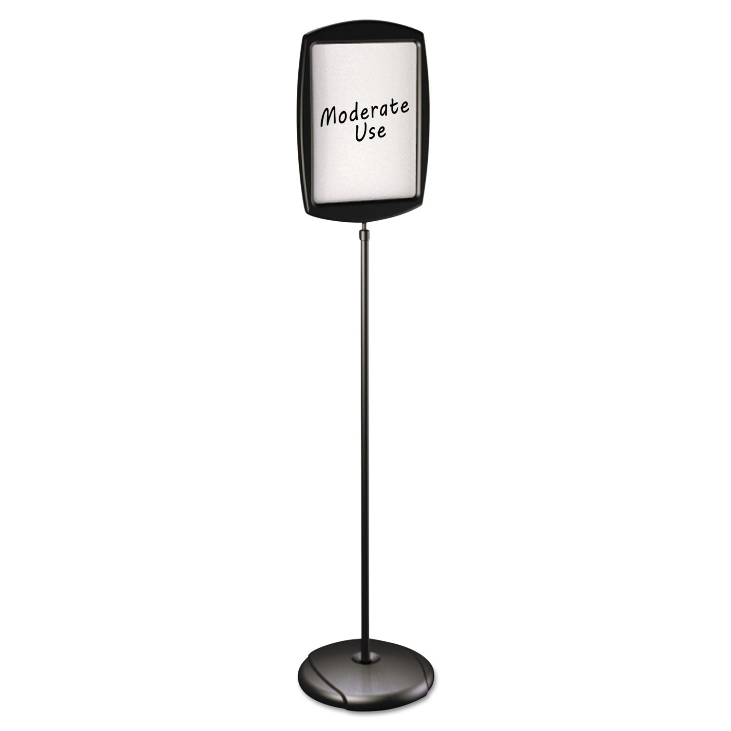 MasterVision Floor Stand Sign Holder, Rectangle, 15x11 sign, 66"H, Black Frame