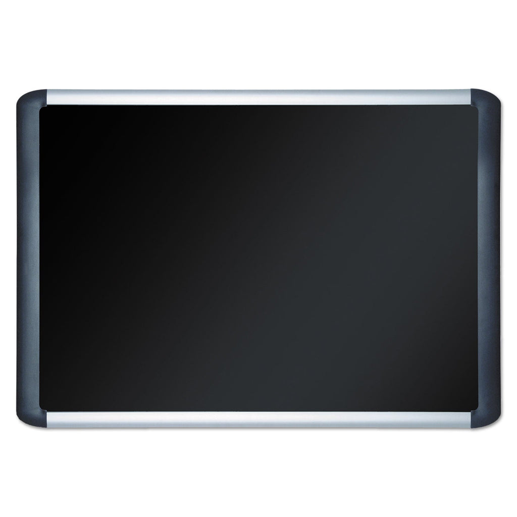MasterVision Black fabric bulletin board, 24 x 36, Silver/Black