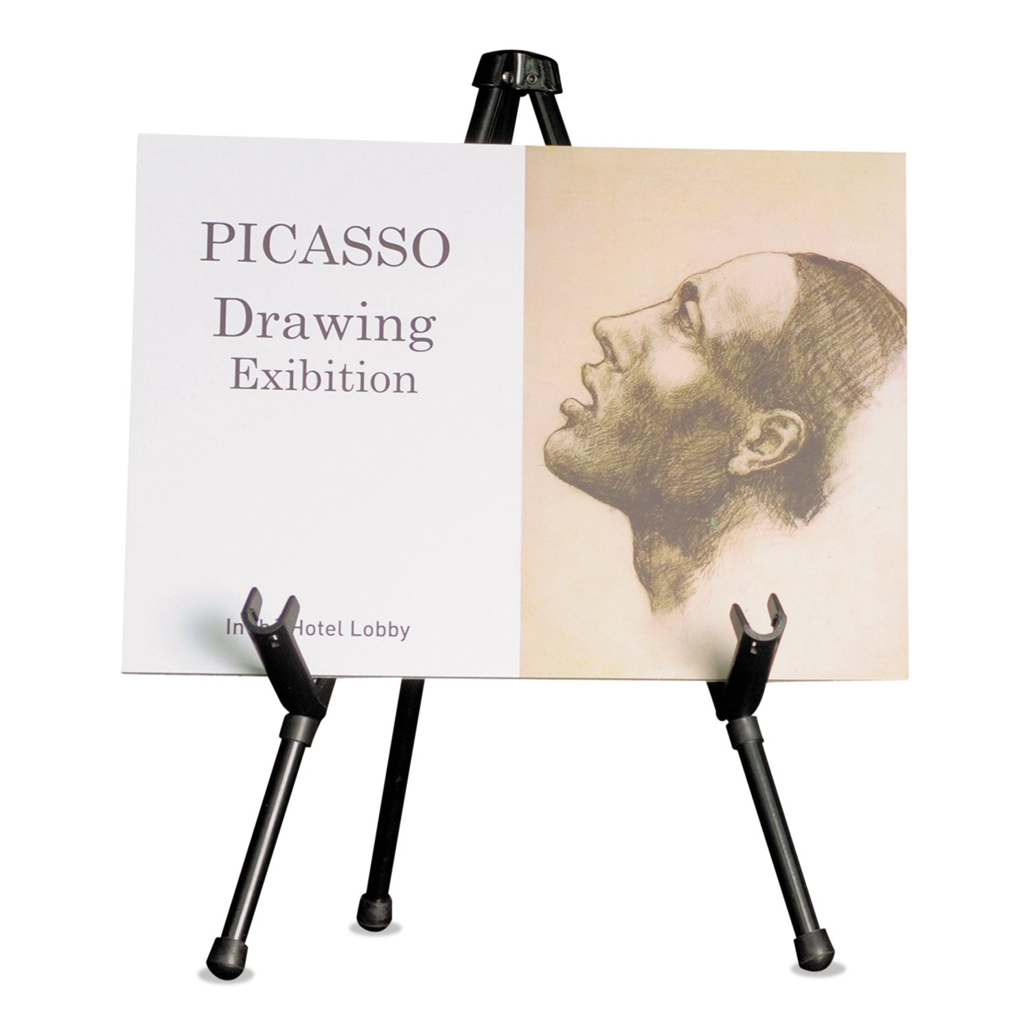MasterVision Instant Table-Top Easel, 14.25" High, Black