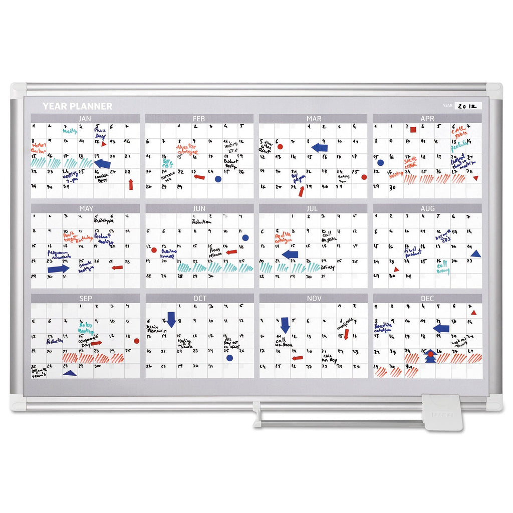 MasterVision 4 Month Planner, 36x24, Aluminum Frame