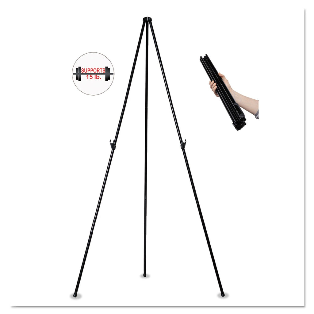 MasterVision Instant Easel, 61.5" High, Black, Steel, Heavy-Duty