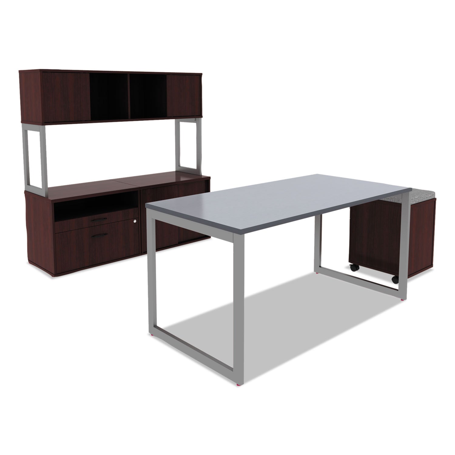 Alera Reversible Laminate Table Top, Rectangular, 59.38w x 29.5d, White/Gray