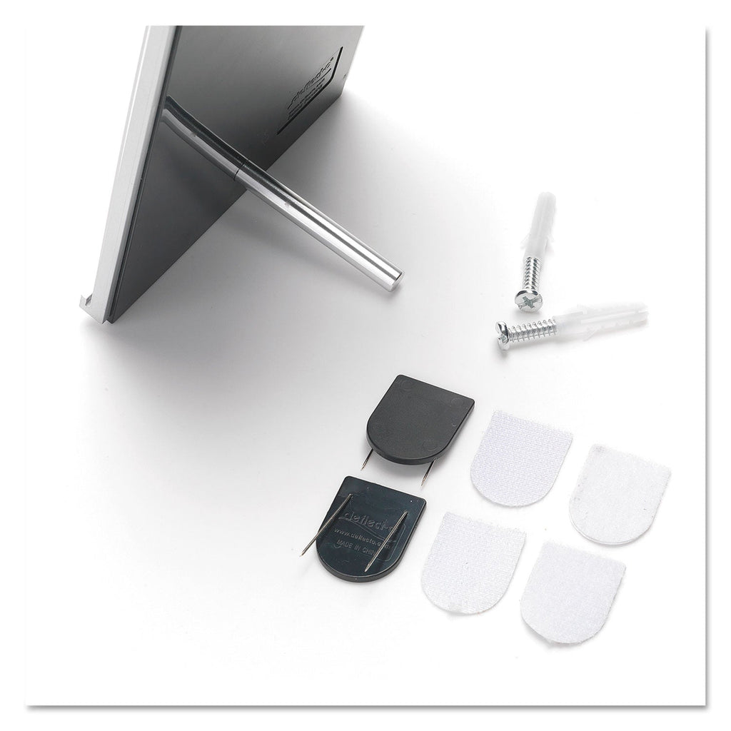 deflecto Interior Image Anti-Glare Sign Holder, Landscape, 8.5 x 2 Insert, Black/Silver