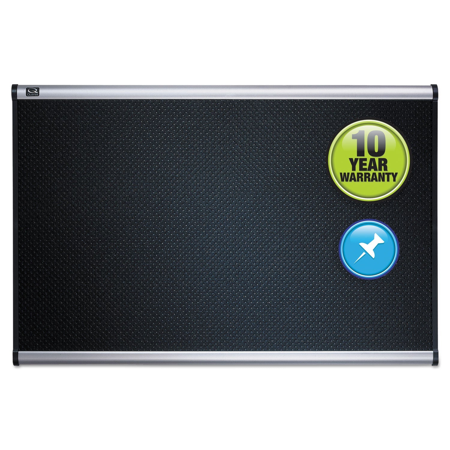 Quartet Prestige Embossed Foam Bulletin Board, 36 x 24, Black, Aluminum Frame