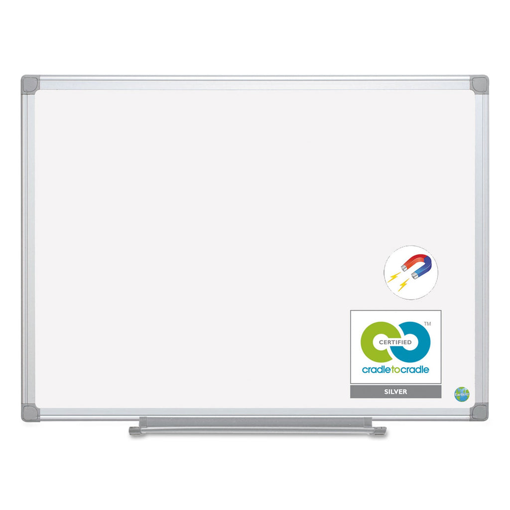 MasterVision Earth Ceramic Dry Erase Board, 36x48, Aluminum Frame