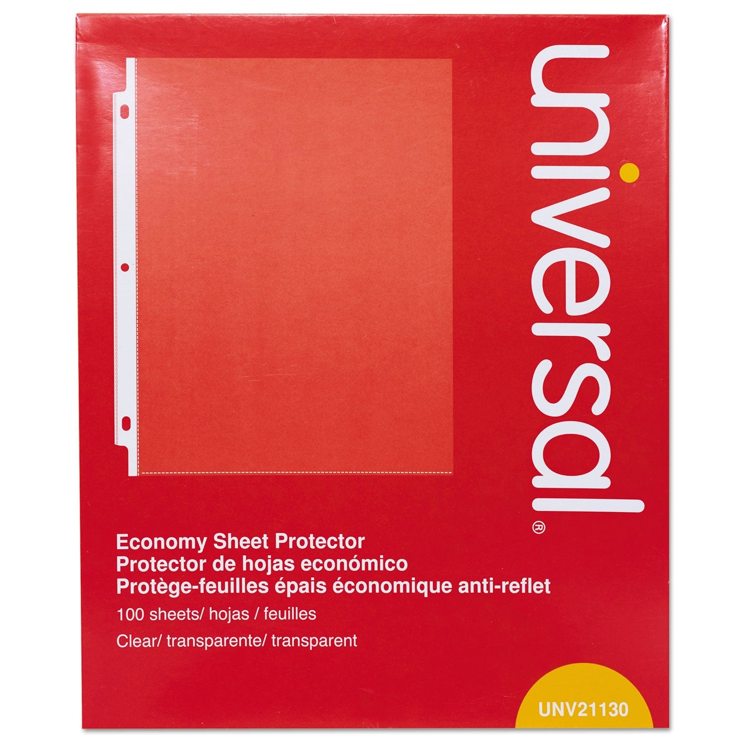Universal Top-Load Poly Sheet Protectors, Economy, Letter, 100/Box
