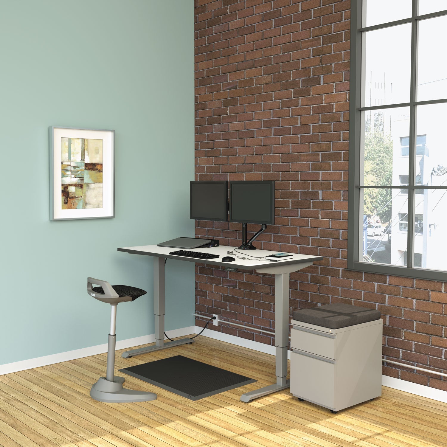 Alera Reversible Laminate Table Top, Rectangular, 59.38w x 29.5d, White/Gray