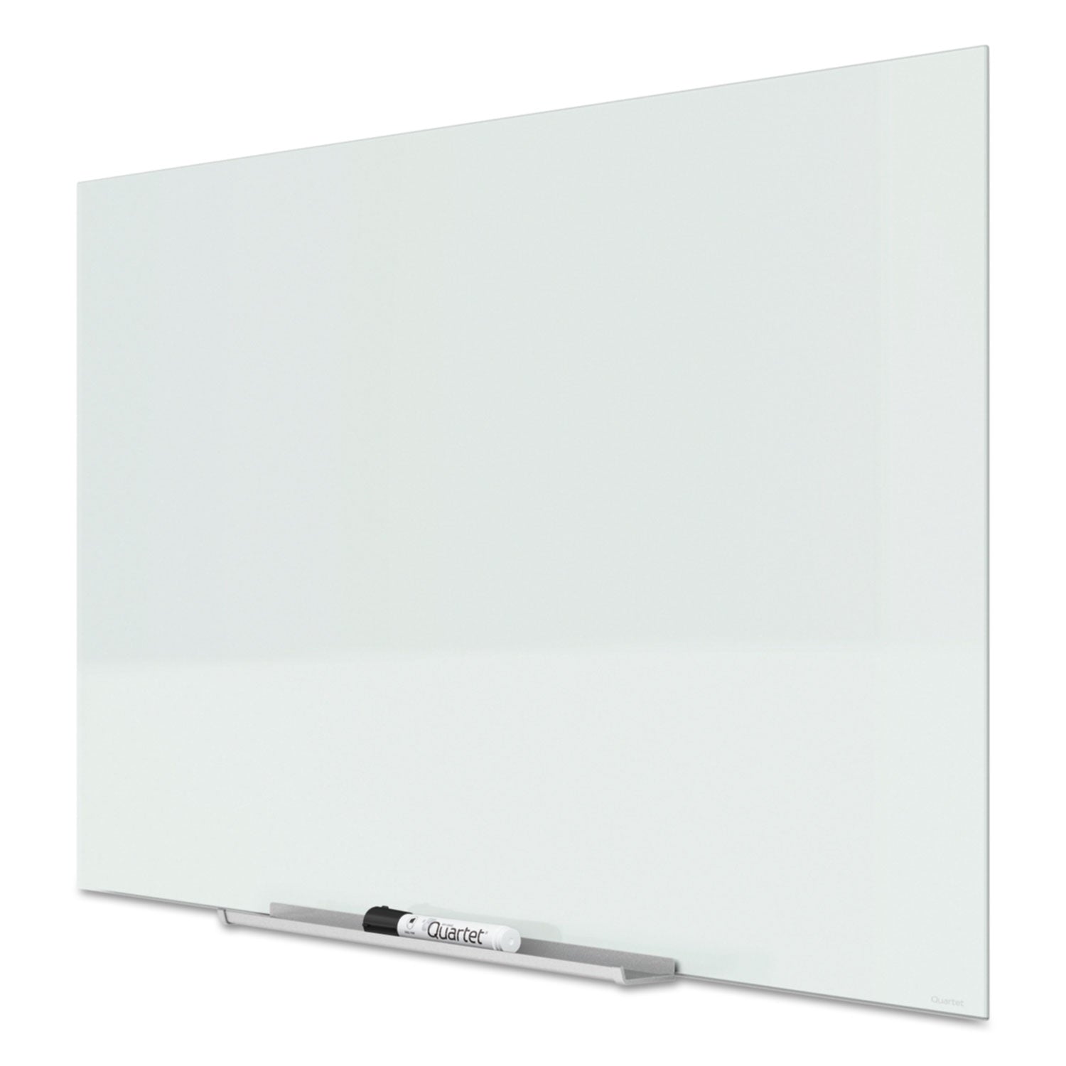 Quartet InvisaMount Magnetic Glass Marker Board, Frameless, 50" x 28", White Surface