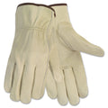 MCR Economy Leather Driver Gloves, Medium, Beige, Pair