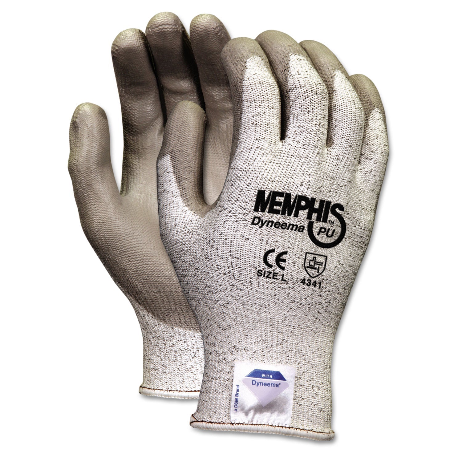 MCR Memphis Dyneema Polyurethane Gloves, Medium, White/Gray, Pair