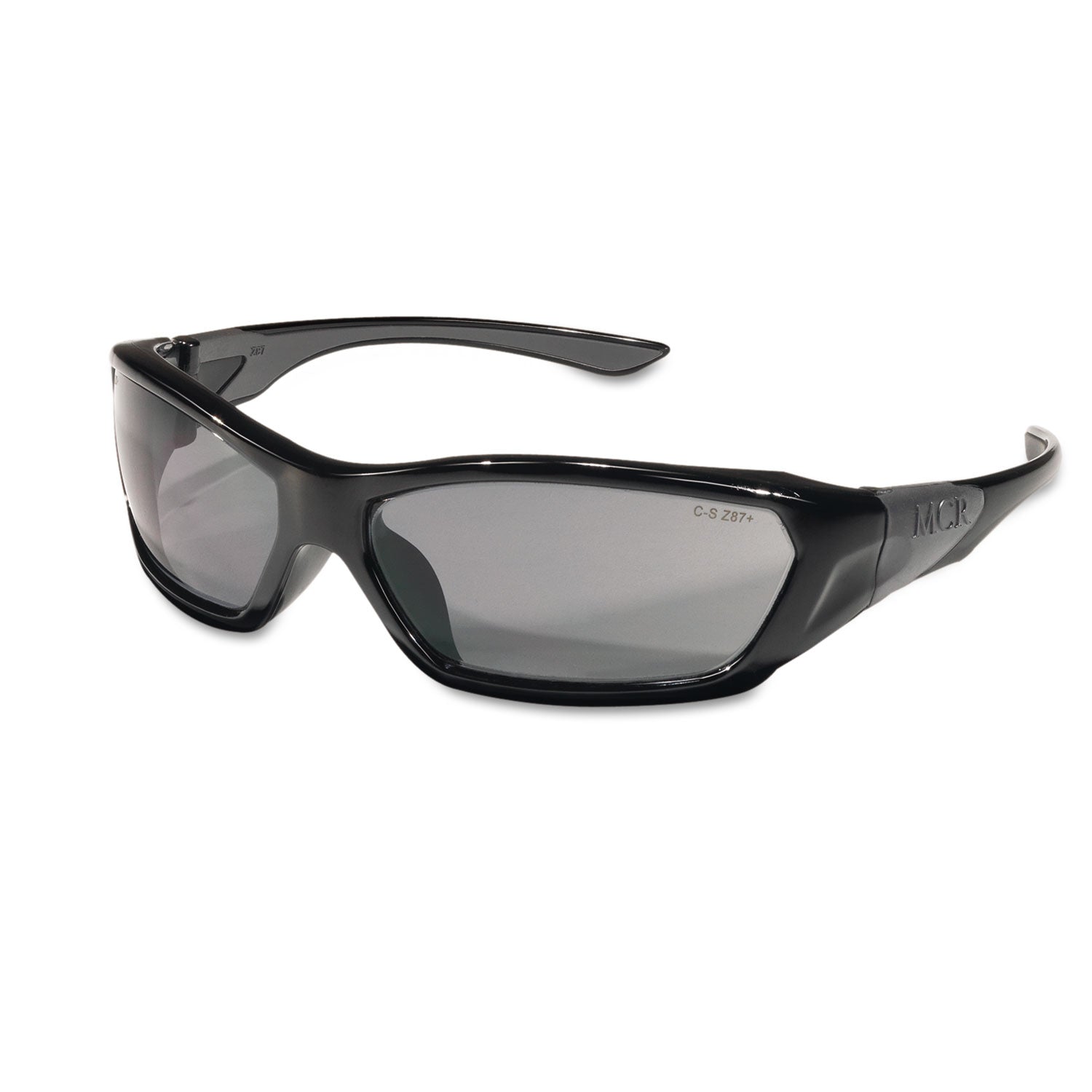 MCR ForceFlex Safety Glasses, Black Frame, Gray Lens