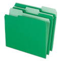 Pendaflex Interior File Folders, 1/3-Cut Tabs: Assorted, Letter Size, Bright Green, 100/Box