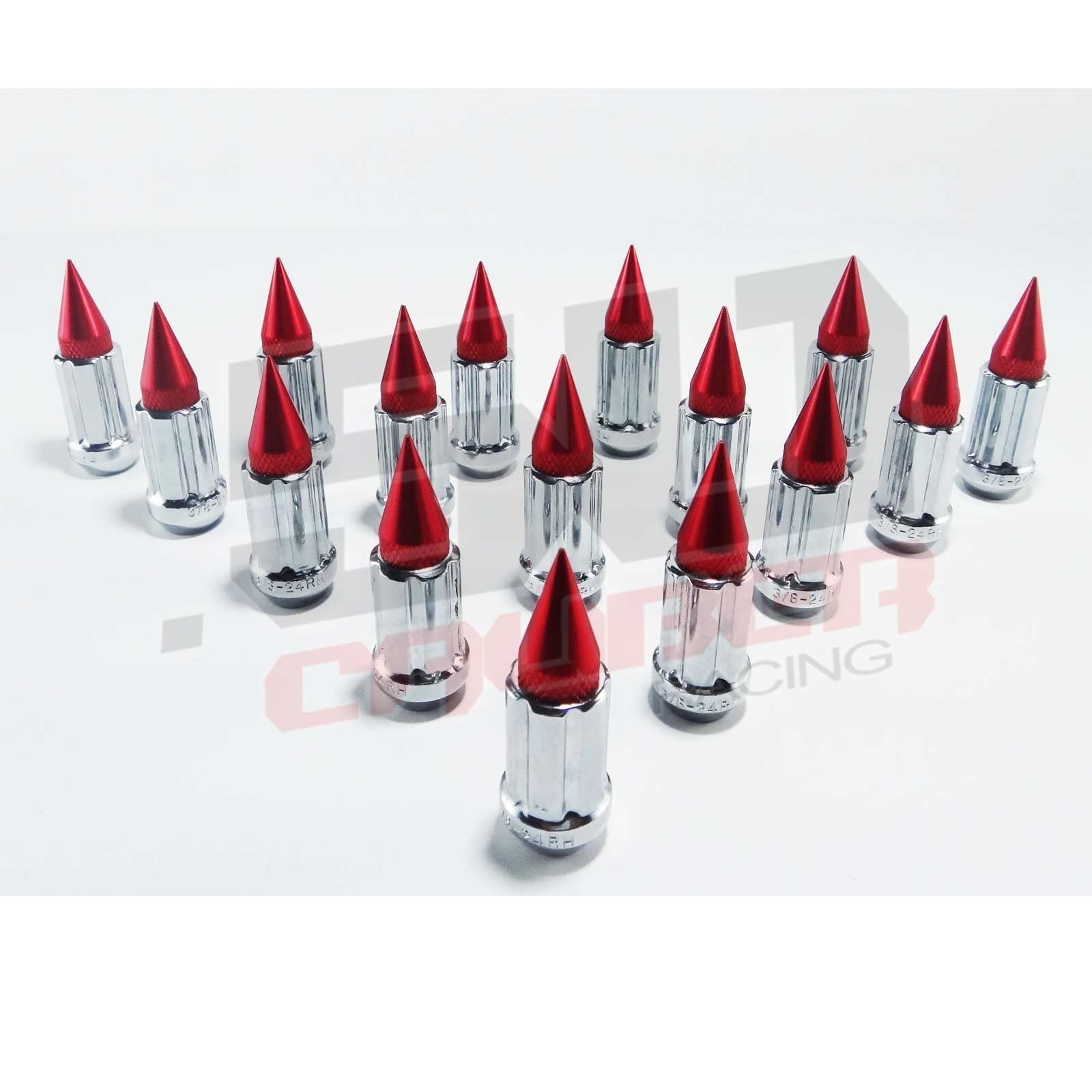12 x 1.25 mm Chrome Spiked Lug Nuts - 16 Pack