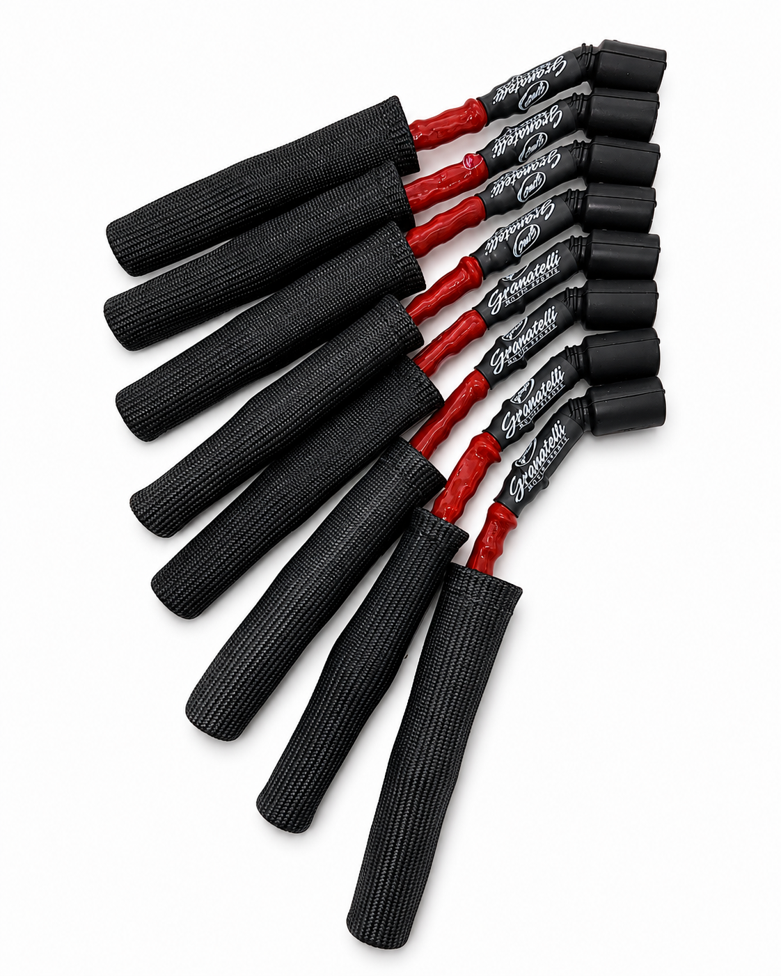 Granatelli GM LS & LT 0-Ohm 8" Red High-Temp Kevlar-Boot Coil-Near-Plug Spark Plug Wires – 28-1811HTRB