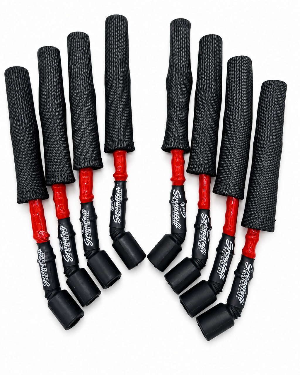 Granatelli GM LS & LT 0-Ohm 8" Red High-Temp Kevlar-Boot Coil-Near-Plug Spark Plug Wires – 28-1811HTRB