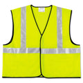 MCR Class 2 Safety Vest, Polyester, X-Large, Fluorescent Lime with Silver Stripe