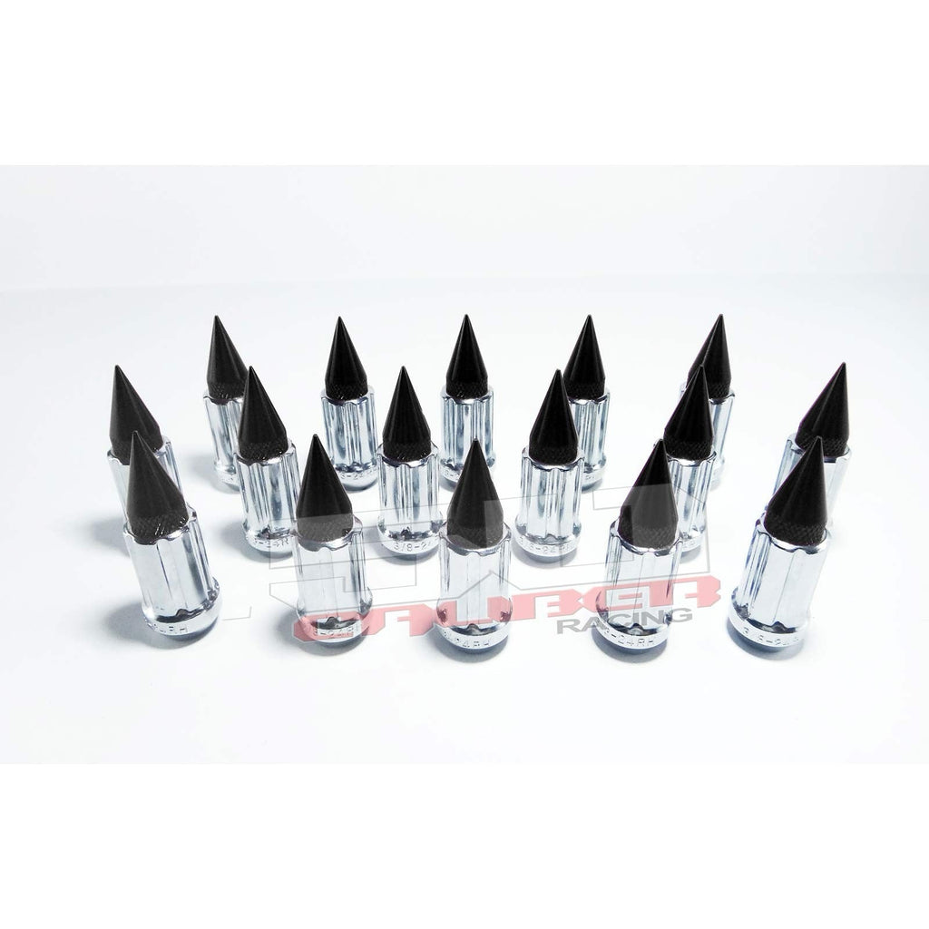 12 x 1.5 mm Chrome Spiked Lug Nuts Anodized - 16 Pack