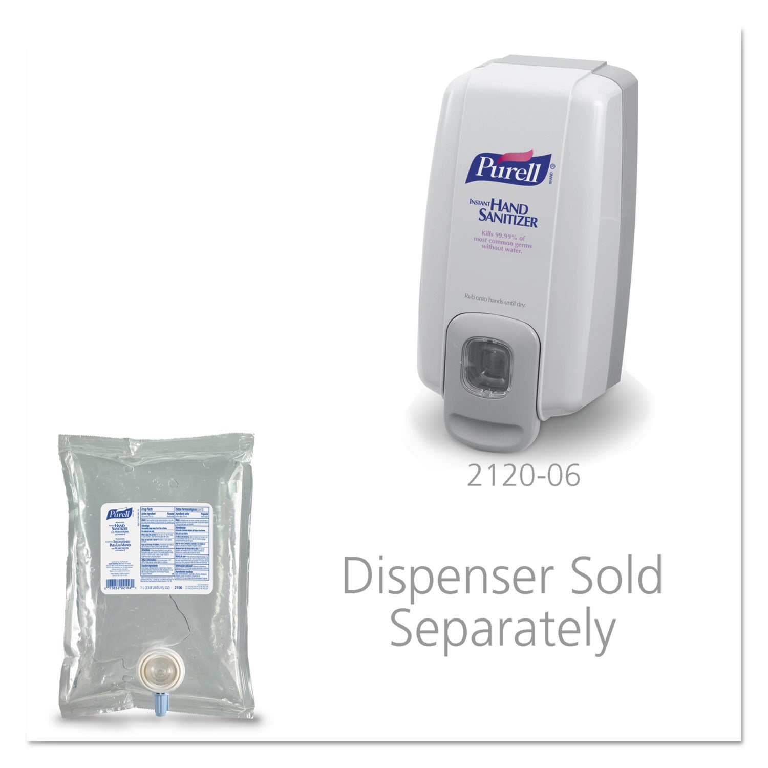 PURELL NXT Refill Advanced Gel Hand Sanitizer, 1,000 mL, Unscented, 8/Carton